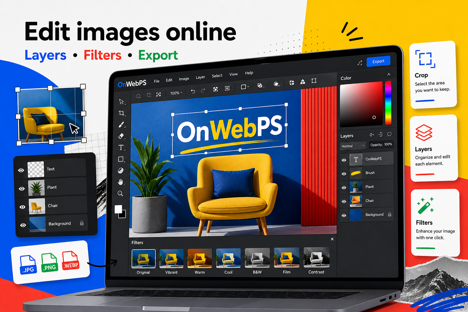 OnWebPS tutorial interface for Web Export